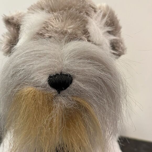 Ganz Webkinz Schnauzer 8" Plush Toy Dog Gray White Beige No Code - Picture 2 of 8